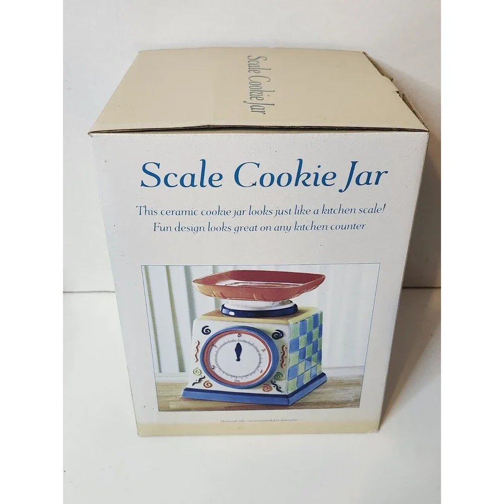 Vintage Bico produce scale cookie, candy, treat jar made in China 9.5